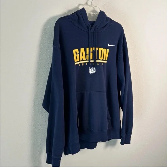 Gaston College Rhinos Nike Hoodie Fleece Sweatshirt Softball Navy Blue Gold 2XL - Picture 6 of 10